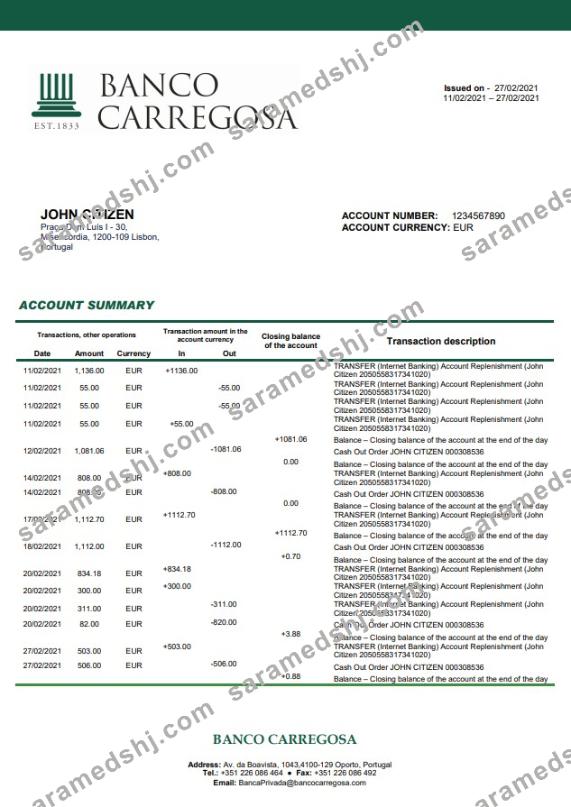 Portugal Banco Carregosa word pdf